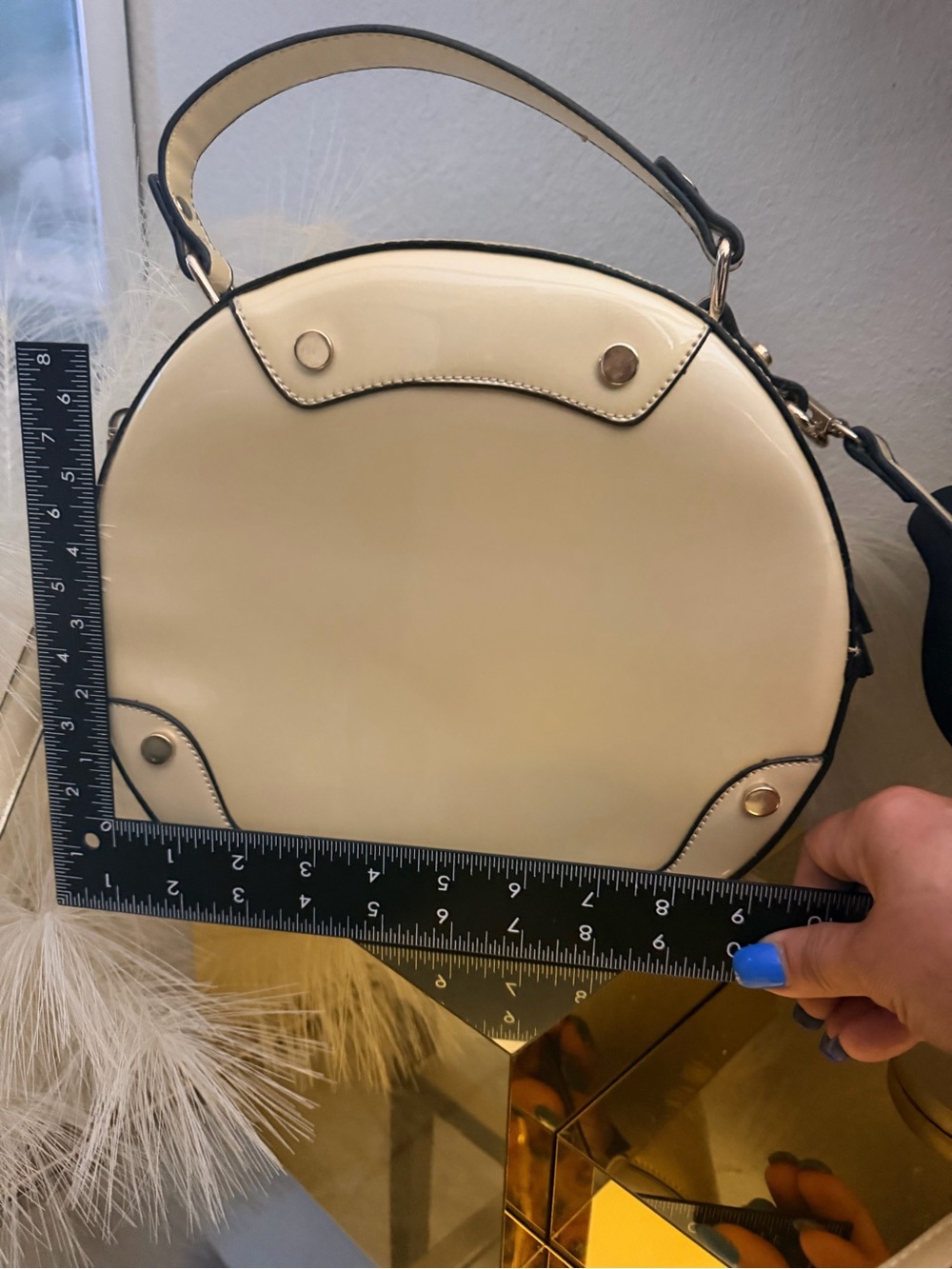 Soft Sage Cream Handbag | Minimal Chic Round Bag - Picture 12 of 15
